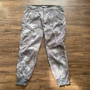 PrAna Women's Camouflage Cuffed Hiking Joggers With Zipper Pockets Size 10